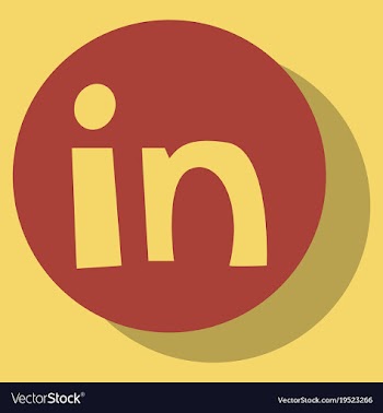 Flat linkedin color icon glossy app icon logo vector image