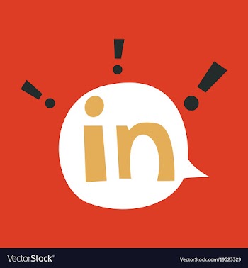 Flat linkedin color icon glossy app icon logo vector image