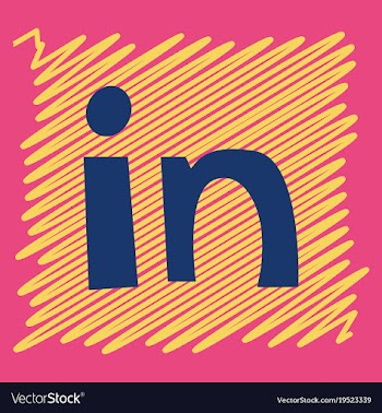 Flat linkedin color icon glossy app icon logo vector image