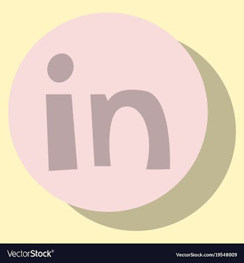 Flat linkedin color icon glossy app icon logo vector image