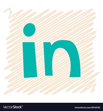 Flat linkedin color icon glossy app icon logo vector image