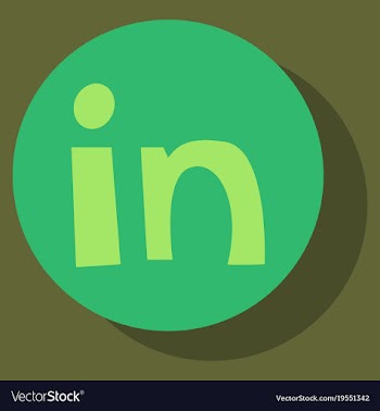 Flat linkedin color icon glossy app icon logo vector image