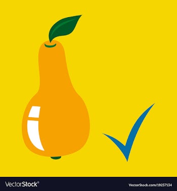 Flat logo for whole ripe juicy fruit pear natural vector image
