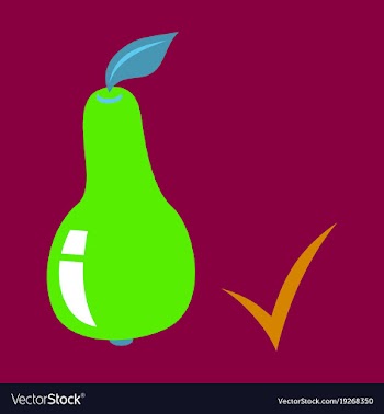 Flat logo for whole ripe juicy fruit pear natural vector image