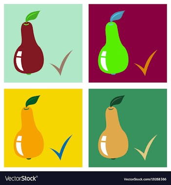 Flat logo for whole ripe juicy fruit pear natural vector image