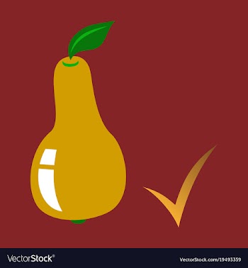 Flat logo for whole ripe juicy fruit pear natural vector image