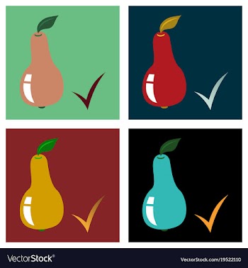 Flat logo for whole ripe juicy fruit pear natural vector image