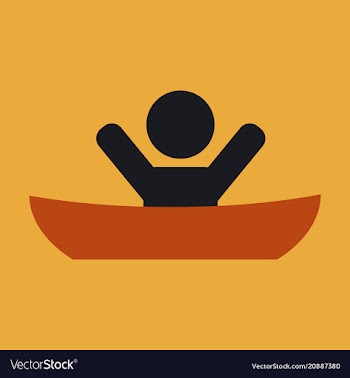 Flat male character - cartoon - man in a boat vector image