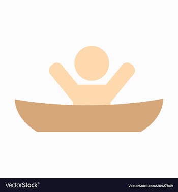 Flat male character - cartoon - man in a boat vector image