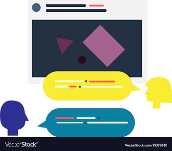 Flat man and woman sign with speech bubbles chat vector image