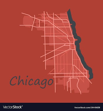 Flat map chicago city illinois roads vector image