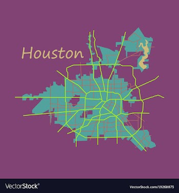 Flat map houston city texas roads vector image