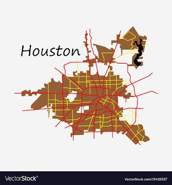 Flat map houston city texas roads vector image