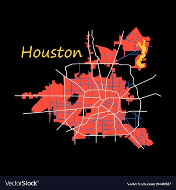 Flat map houston city texas roads vector image