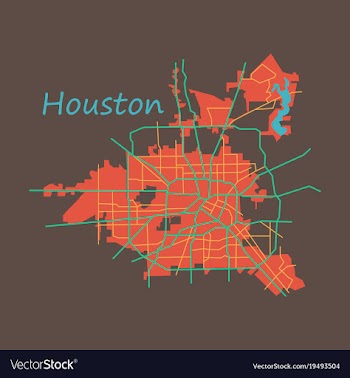 Flat map houston city texas roads vector image