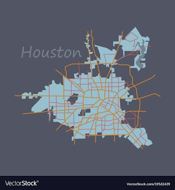 Flat map houston city texas roads vector image