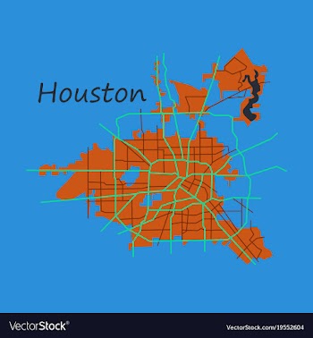 Flat map houston city texas roads vector image