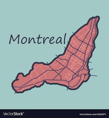 Flat map of montreal is a city of canada with vector image