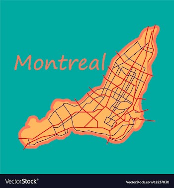 Flat map of montreal is a city of canada with vector image