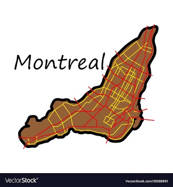 Flat map of montreal is a city of canada with vector image