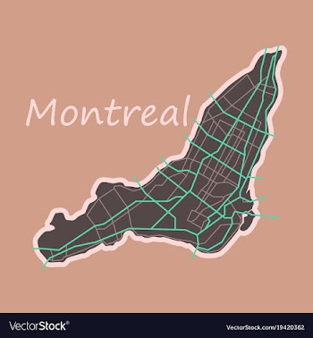 Flat map of montreal is a city of canada with vector image