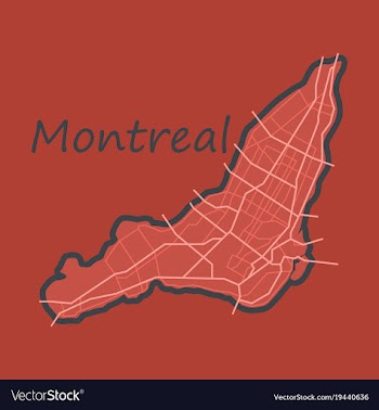 Flat map of montreal is a city of canada with vector image