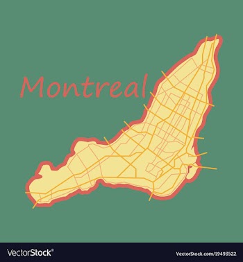 Flat map of montreal is a city of canada with vector image