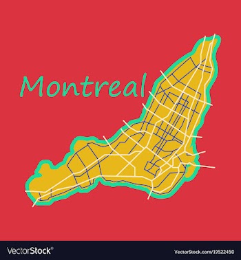 Flat map of montreal is a city of canada with vector image