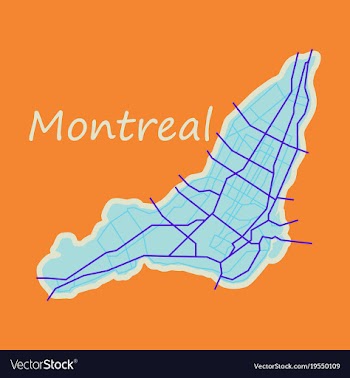 Flat map of montreal is a city of canada with vector image