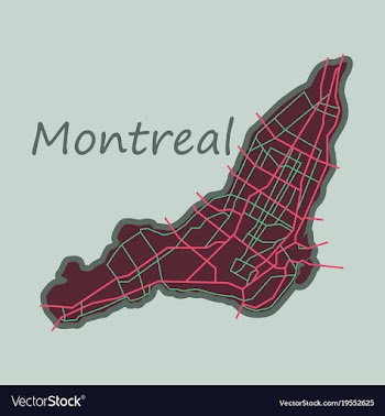 Flat map of montreal is a city of canada with vector image
