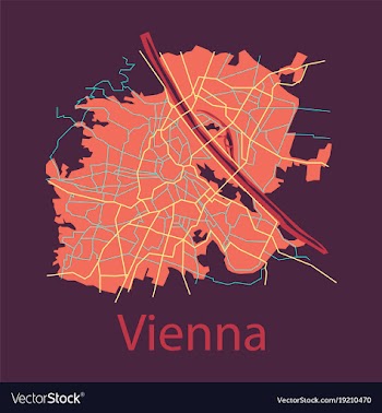 Flat map of the city of vienna austria vector image