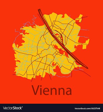 Flat map of the city of vienna austria vector image