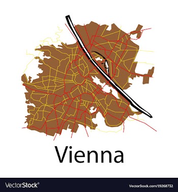 Flat map of the city of vienna austria vector image