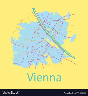 Flat map of the city of vienna austria vector image