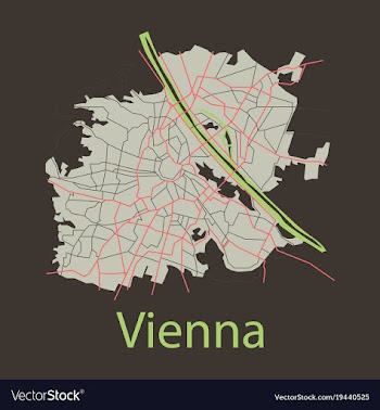Flat map of the city of vienna austria vector image