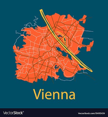 Flat map of the city of vienna austria vector image
