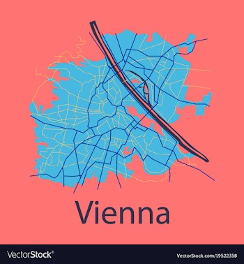 Flat map of the city of vienna austria vector image