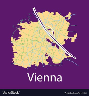 Flat map of the city of vienna austria vector image