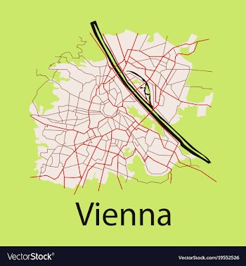 Flat map of the city of vienna austria vector image