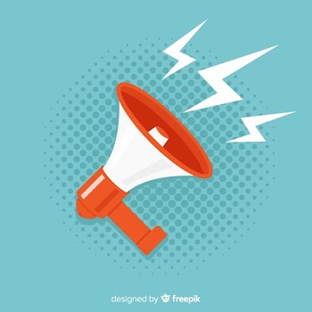 Flat megaphone background Free Vector