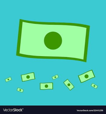 Flat money with blue backgroundmoney icon on sky vector image