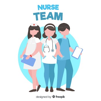 Flat nurse team Free Vector