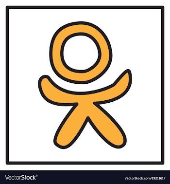 Flat odnoklasniki icon on background vector image