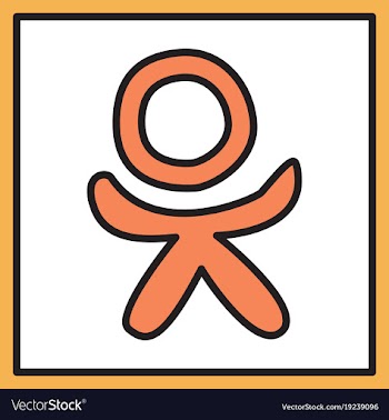 Flat odnoklasniki icon on background vector image
