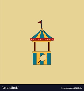 Flat of cotton candy cart cart cotton confection vector image