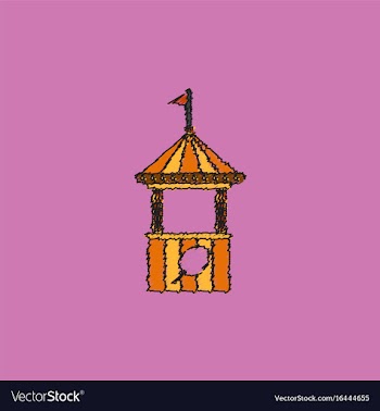 Flat of cotton candy cart cart cotton confection vector image
