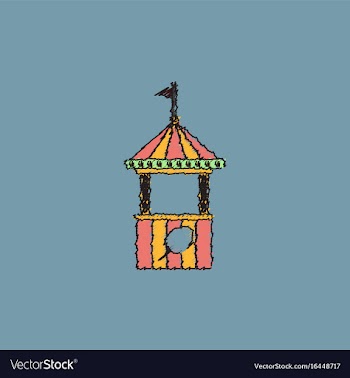 Flat of cotton candy cart cart cotton confection vector image