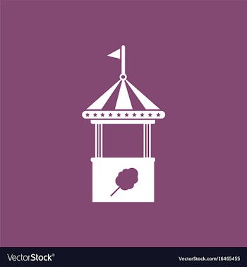 Flat of cotton candy cart cart cotton confection vector image