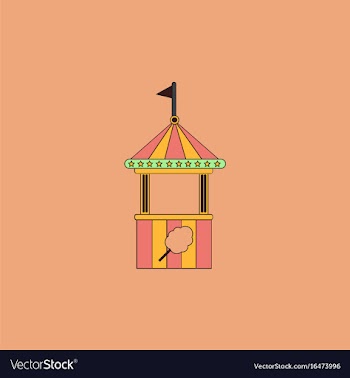 Flat of cotton candy cart cart cotton confection vector image