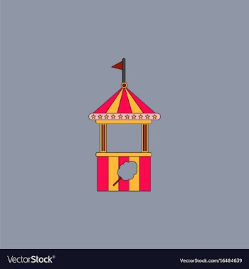Flat of cotton candy cart cart cotton confection vector image